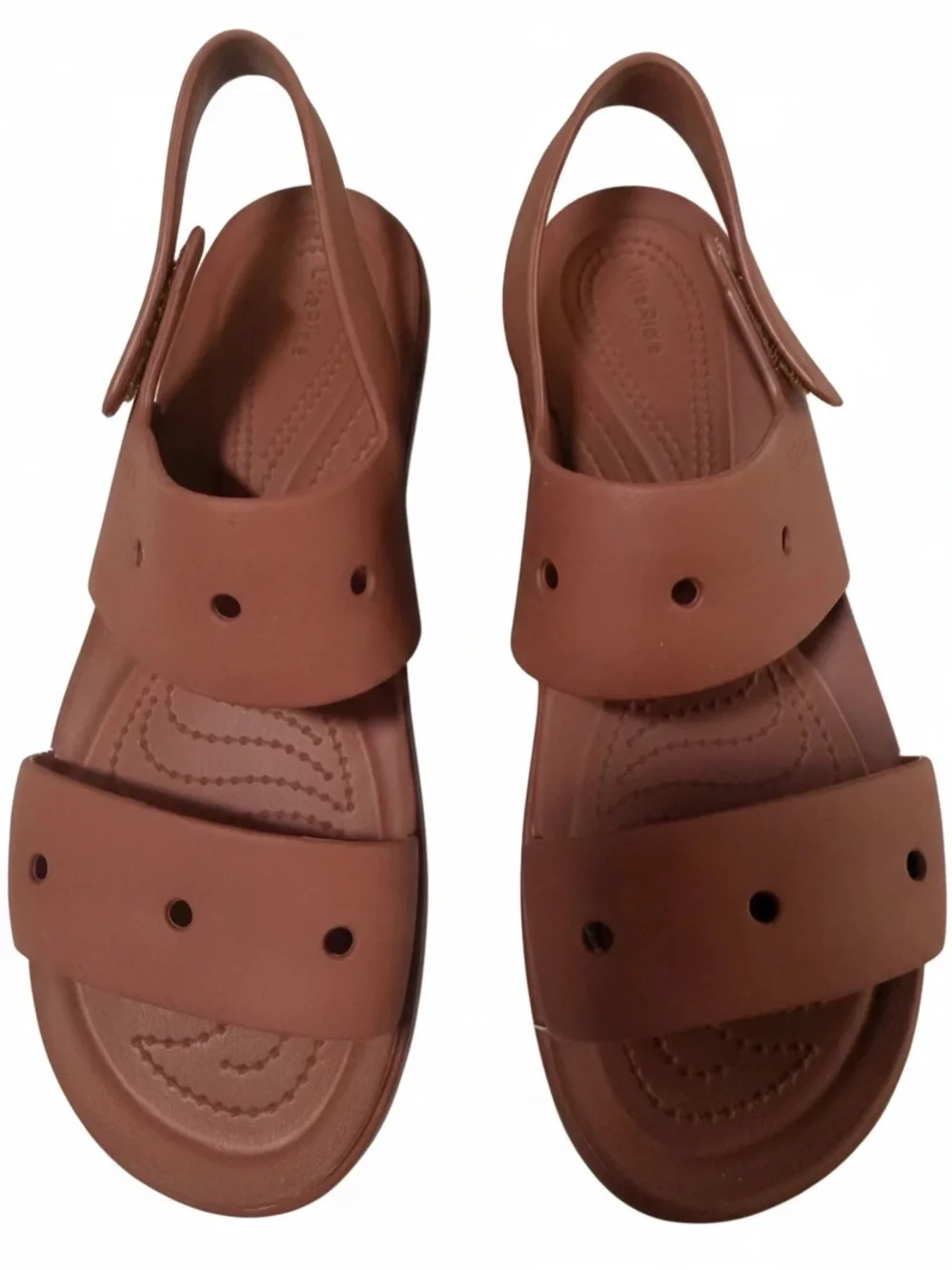 CROCS Women's Brooklin 4U Platform Sandals in Clay. Size 10